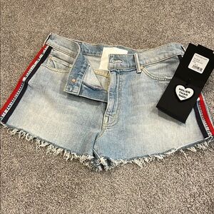 MOTHER Superior easy Does it Denim Striped Shorts. Size 29 - NWT
